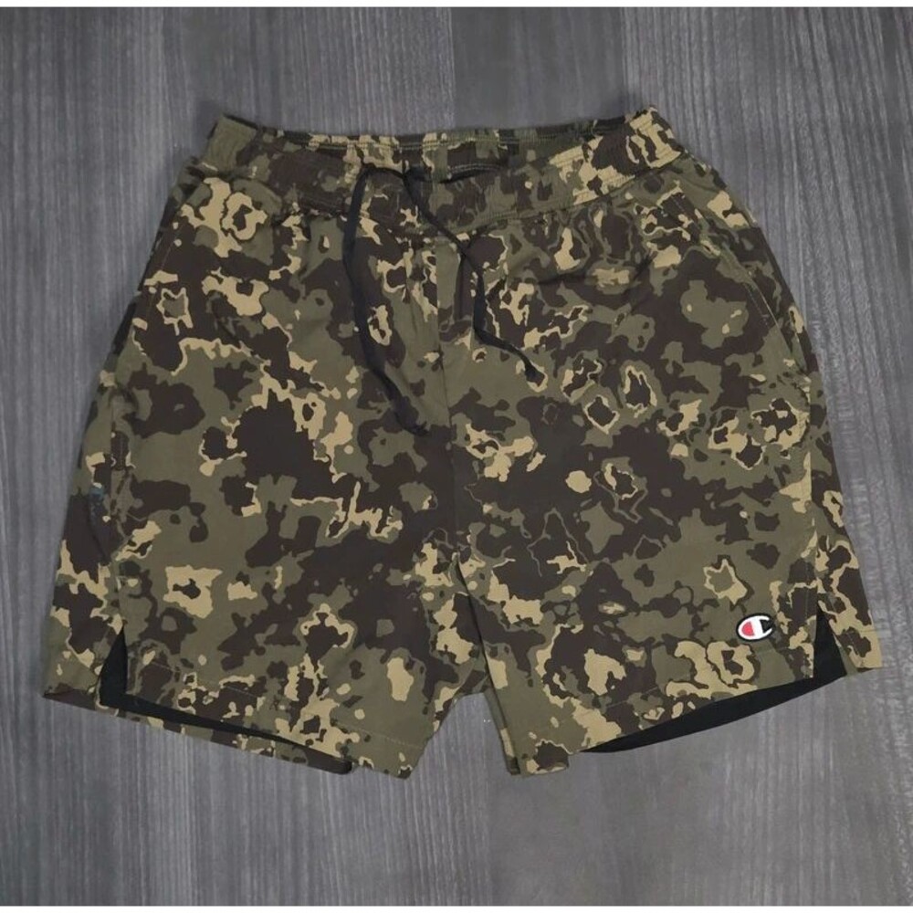 Champion Mens Camo Athletic Shorts Small Built-in Liner